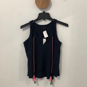 Dressy tank with colorful tassels